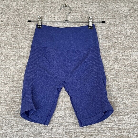 Alphalete Seamless Athletic Bike Shorts Women's Small Purple Mid-Rise Stretch - Picture 2 of 10